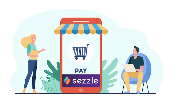 use Sezzle virtual card anywhere online or offline shopping concept
