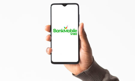 A person open BankMobile vibe apps for transfer money to another bank - Concept